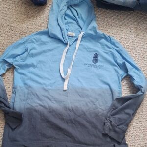 Exist Light Blue and Dark Gray Ombre Hoodie